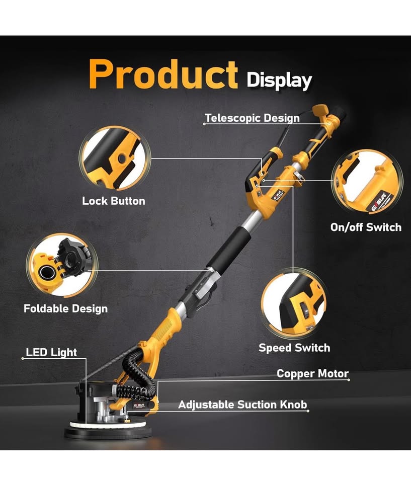 Electric Drywall Sander w/ Vacuum Dust Collector - photo 2