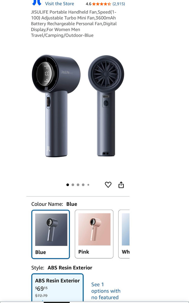 Jisulife Handheld Portable Fan - photo 2