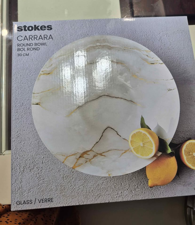 Strokes Carrara Round Marble Large Bowl - photo 2