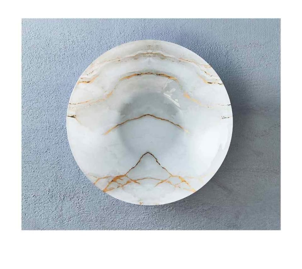 Strokes Carrara Round Marble Large Bowl - photo 3