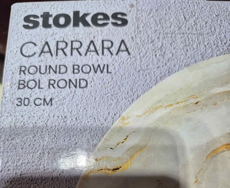 Strokes Carrara Round Marble Large Bowl - photo 5
