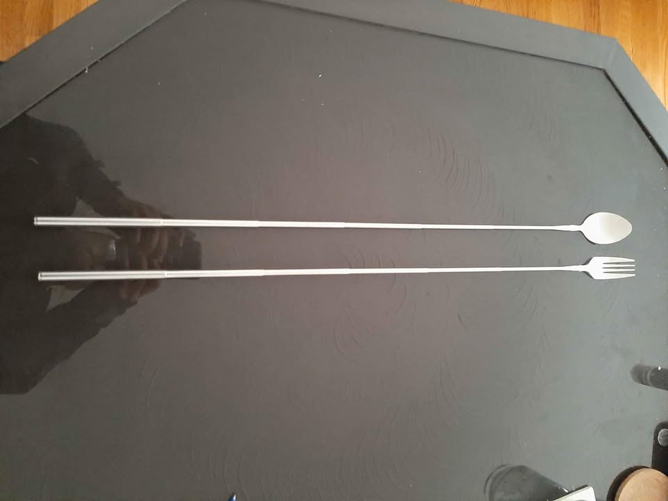 Telescopic Spoon and Fork gag joke BBQ combo New - photo 4