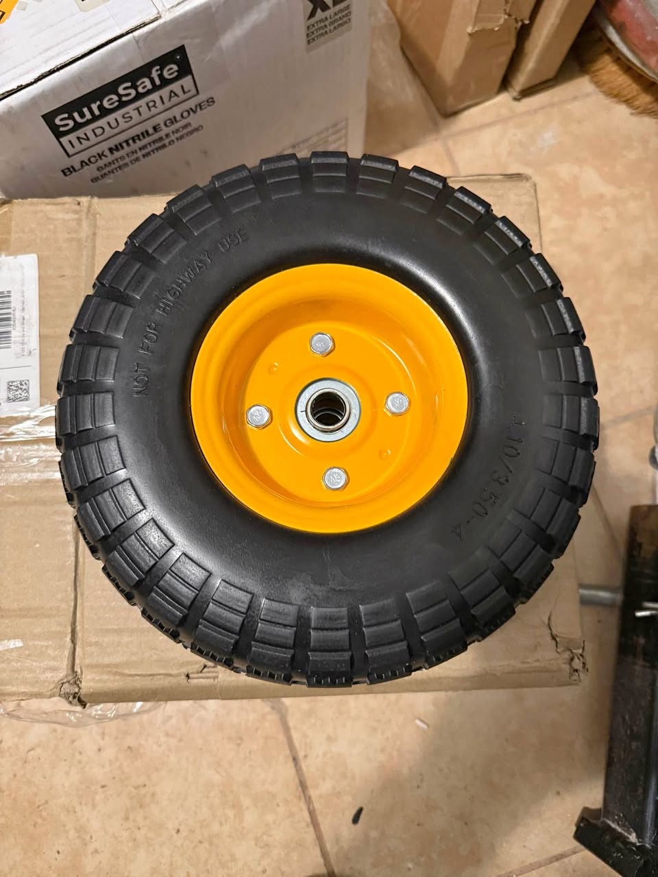 Solid wheel for gates, dollies , barrel