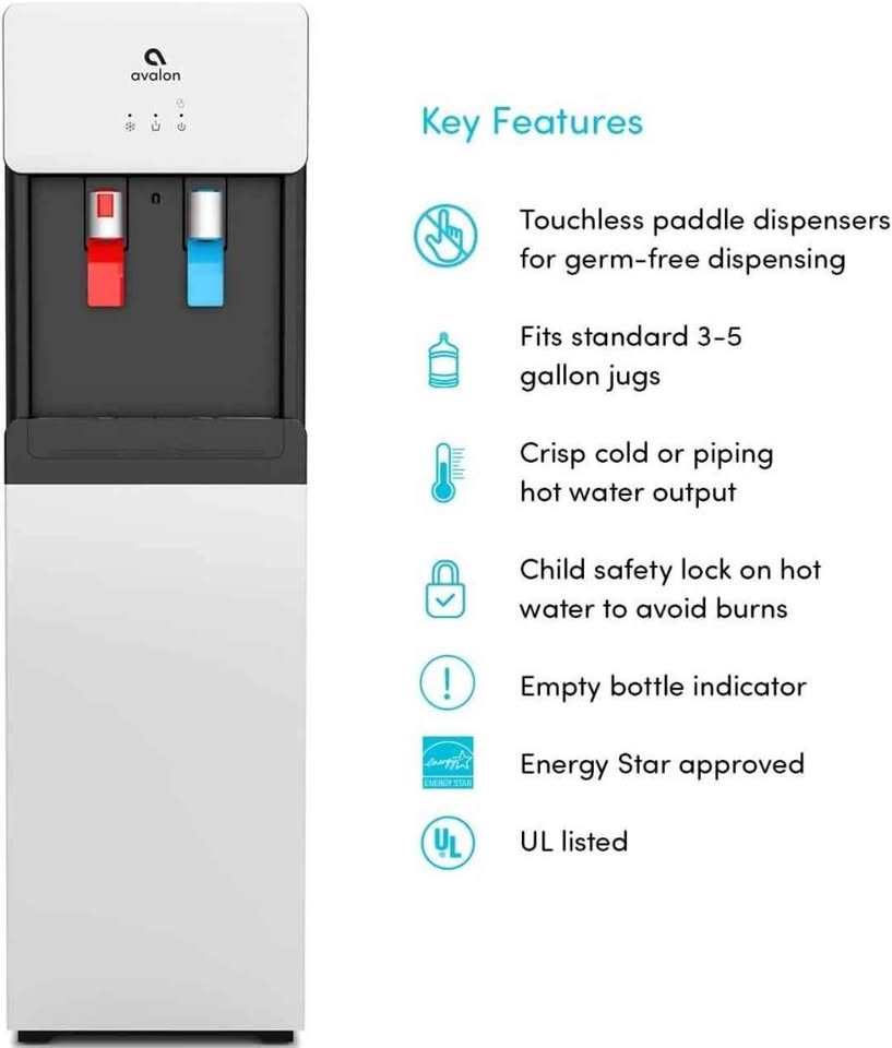 Avalon Water Cooler Dispenser, Hot/Cold, Child Lock - photo 3