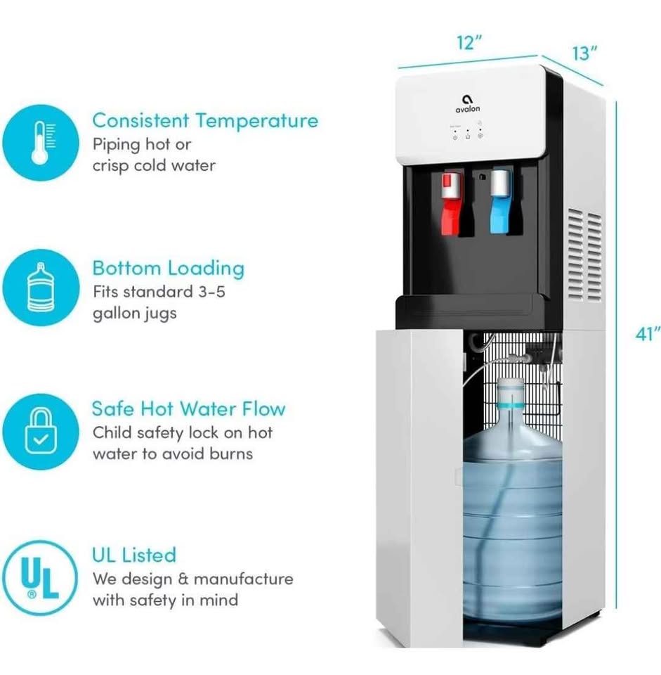 Avalon Water Cooler Dispenser, Hot/Cold, Child Lock - photo 4