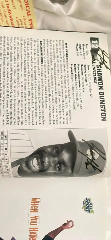 1997 Chicago Cubs Spring Training Program- Sean Dunston Autogrph image indicator(5)