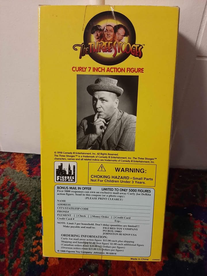 1998 Thec3 Stooges, Curly 7 inch action figure doll Soldier - photo 4