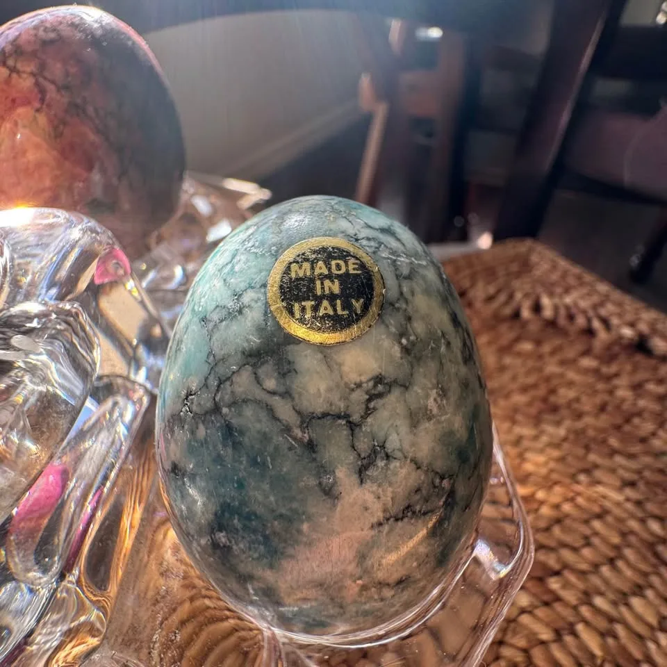 Vintage Hand Carved Vintage Alabaster Eggs From Italy image indicator(6)