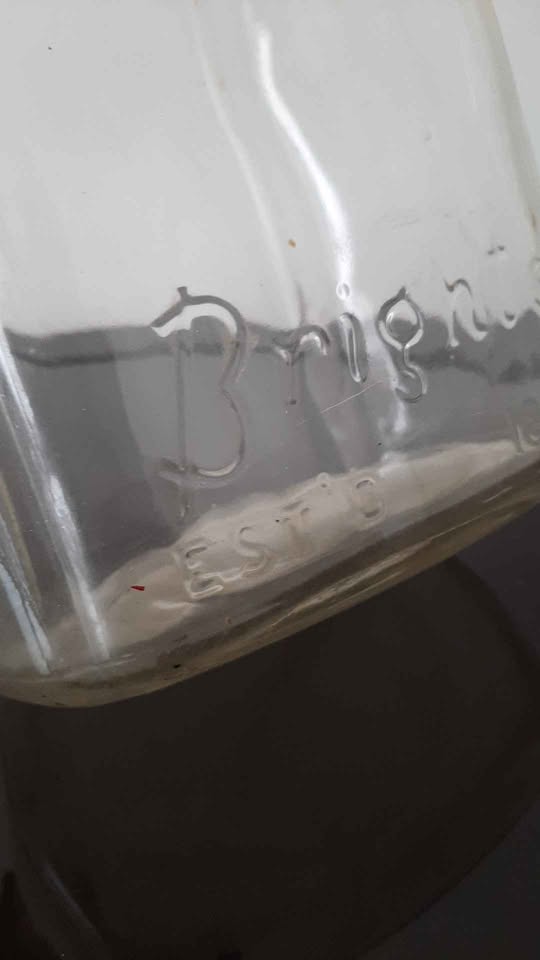 Vintage Clear Glass Bottle Bright's Since 1874 13.5 inch - photo 3