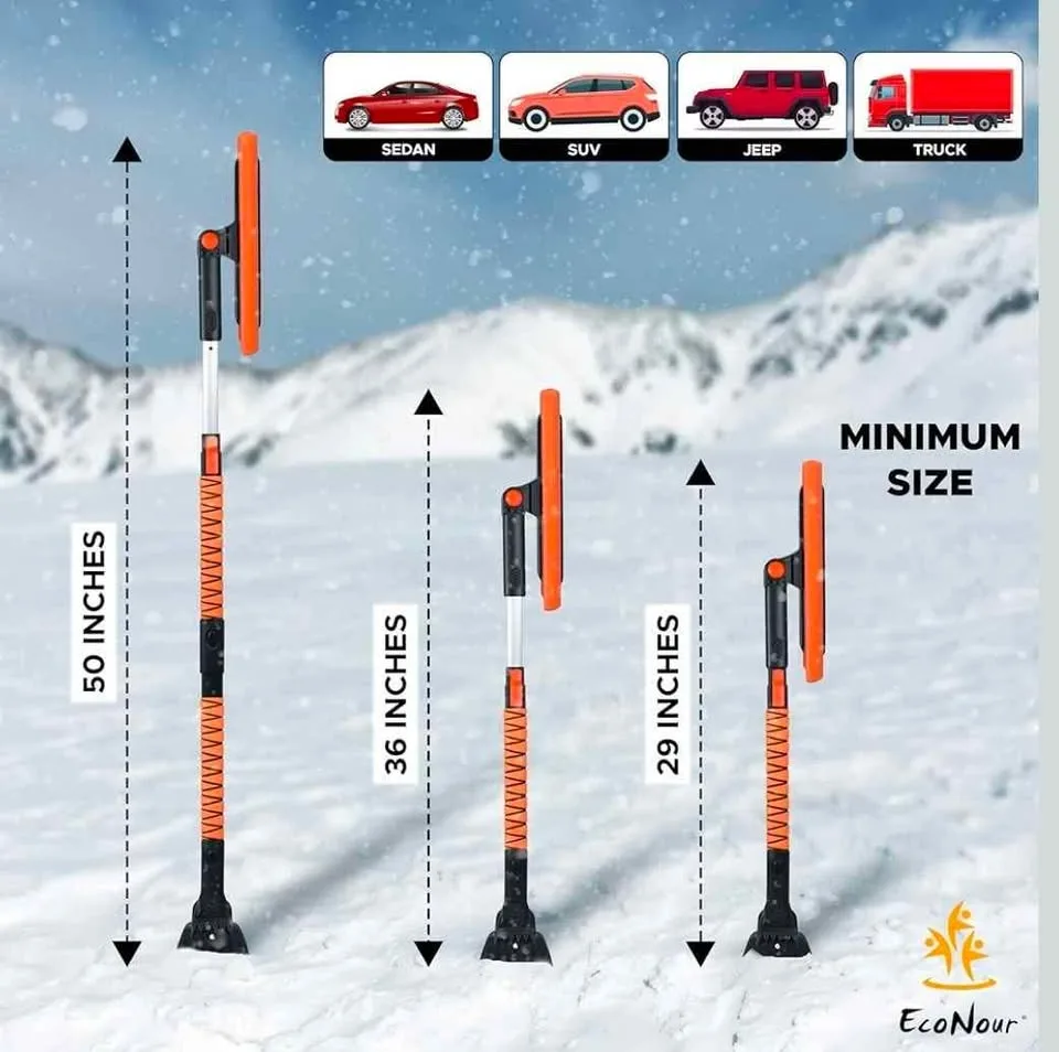 EcoNour 29" - 50" Snow Broom Ice Scraper for Car SUV Truck NEW image indicator(2)