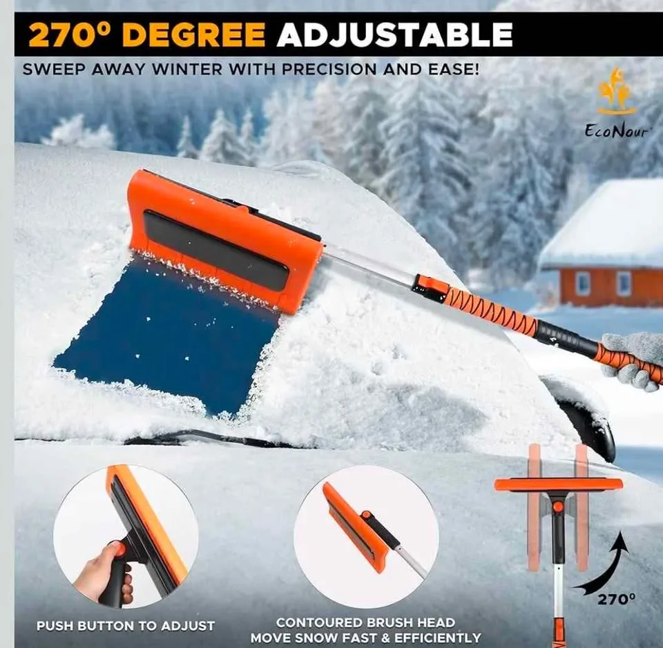 EcoNour 29" - 50" Snow Broom Ice Scraper for Car SUV Truck NEW image indicator(6)