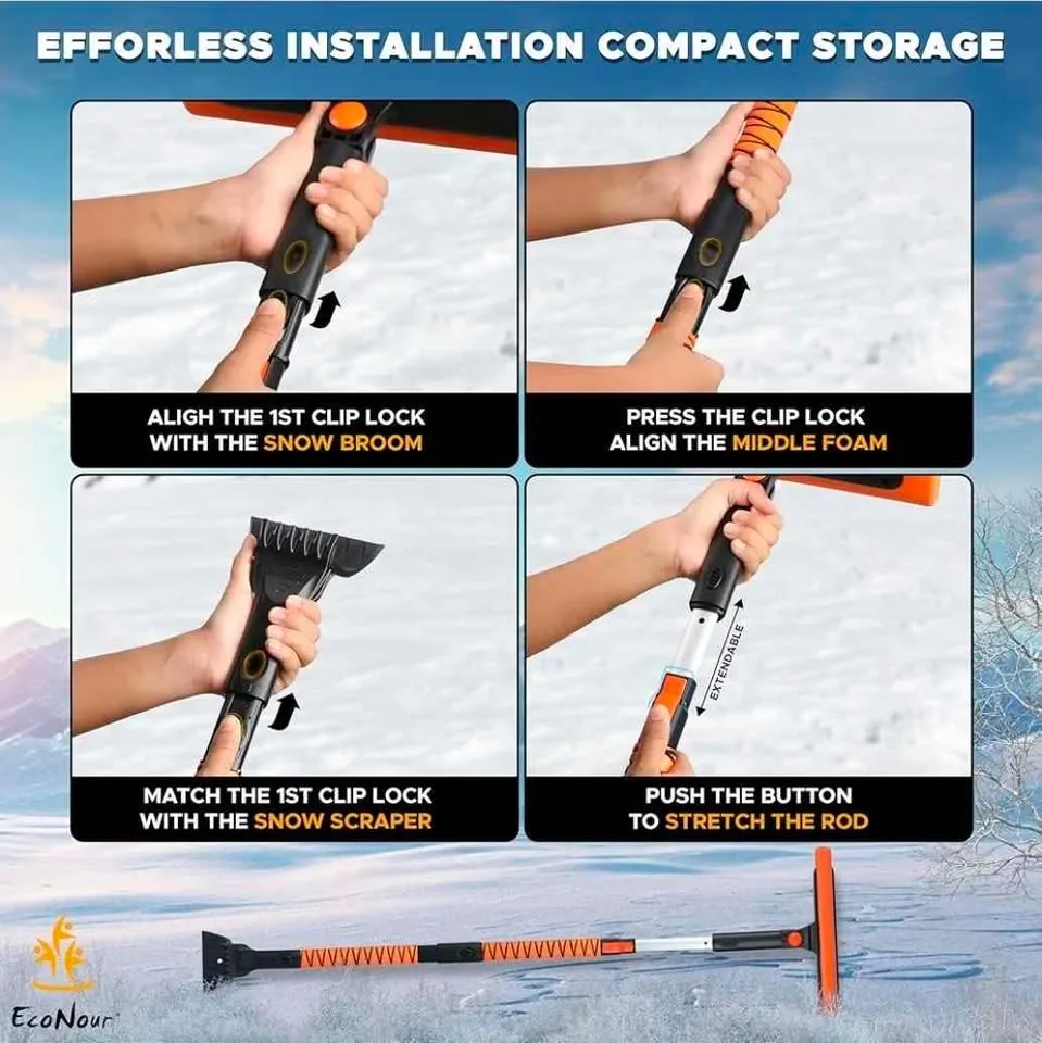 EcoNour 29" - 50" Snow Broom Ice Scraper for Car SUV Truck NEW image indicator(7)