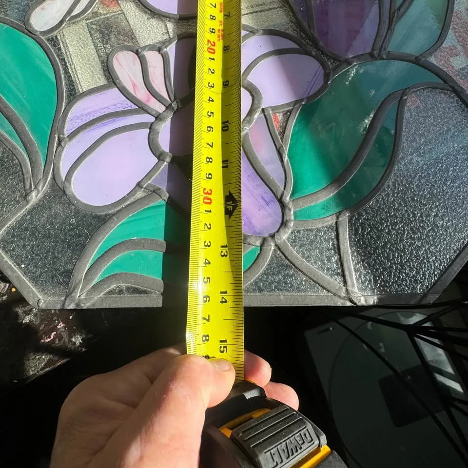 ✨ Vintage Handmade Stained Glass Floral Panel image indicator(8)