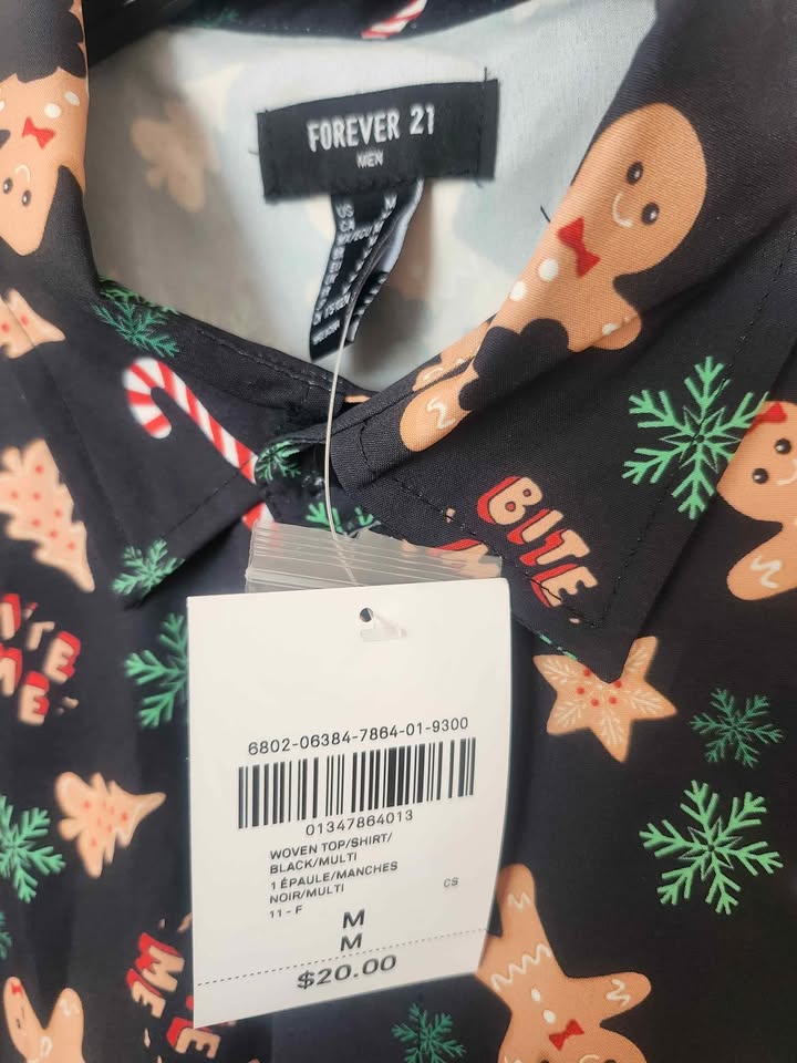 🎄 Festive Men's Christmas Shirt – Size M (Forever 21) – $10 🎄 - photo 4