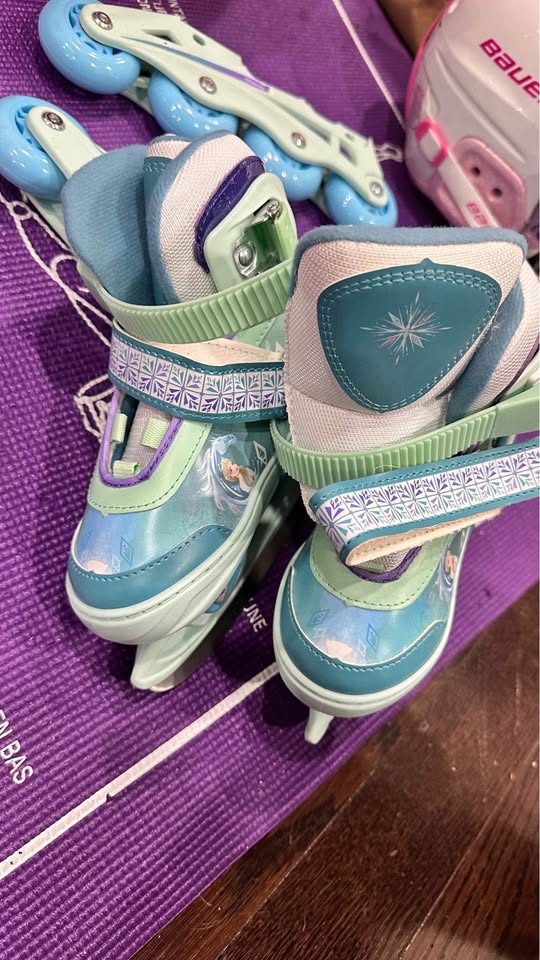 8-11y interchangeable ice skates/rollerblades - photo 2
