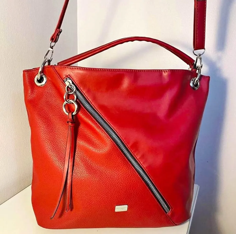 Red Faux Leather Shoulder Bag thumbnail