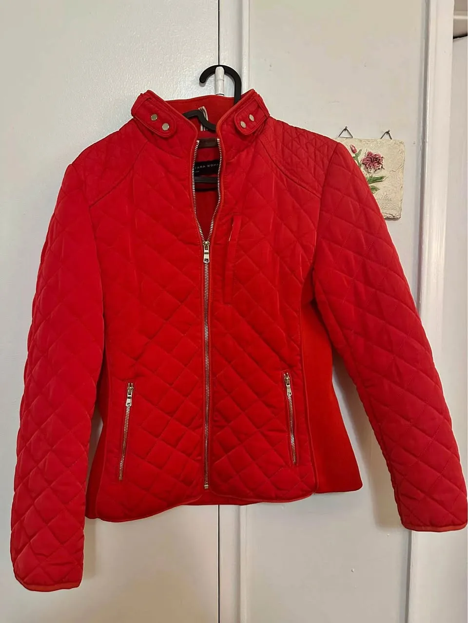 Zara Red Puffer Jacket thumbnail