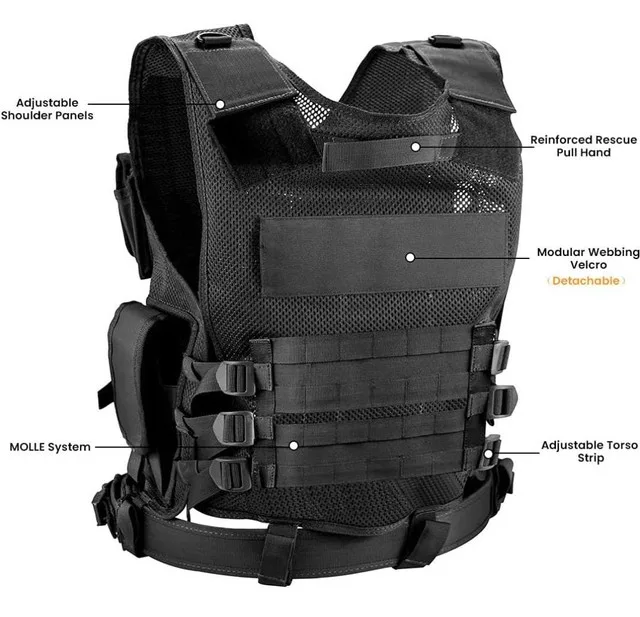 New Tactical MOLLE Vest Modular Jacket Paint Ball image indicator(4)