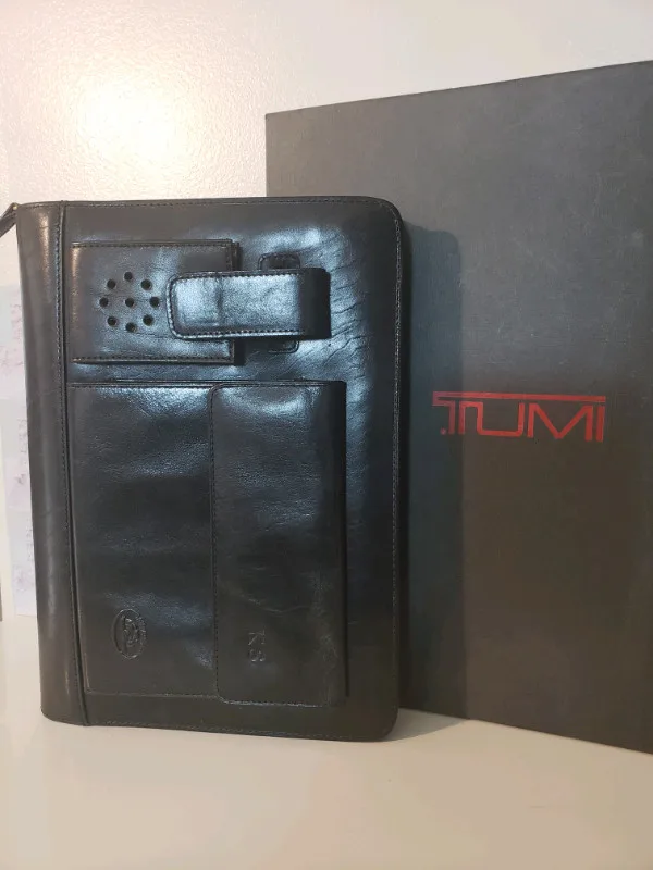 NEW TUMI LEATHER TONY PEROTTI ATTACHÉ DAY PLANNER BOOK image indicator(2)