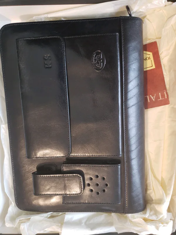 NEW TUMI LEATHER TONY PEROTTI ATTACHÉ DAY PLANNER BOOK image indicator(4)