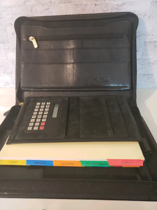 NEW TUMI LEATHER TONY PEROTTI ATTACHÉ DAY PLANNER BOOK image indicator(5)