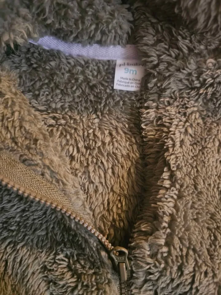 Dark Green Dinosaur Hood Fleece Jacket for 9m baby image indicator(3)