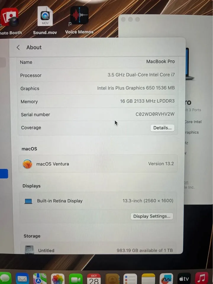 MacBook Pro 13” 3.5GHz i7 16GB 1TB image indicator(5)