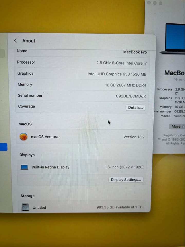 16” MacBook Pro 16GB 1TB - Apple Charger - photo 4