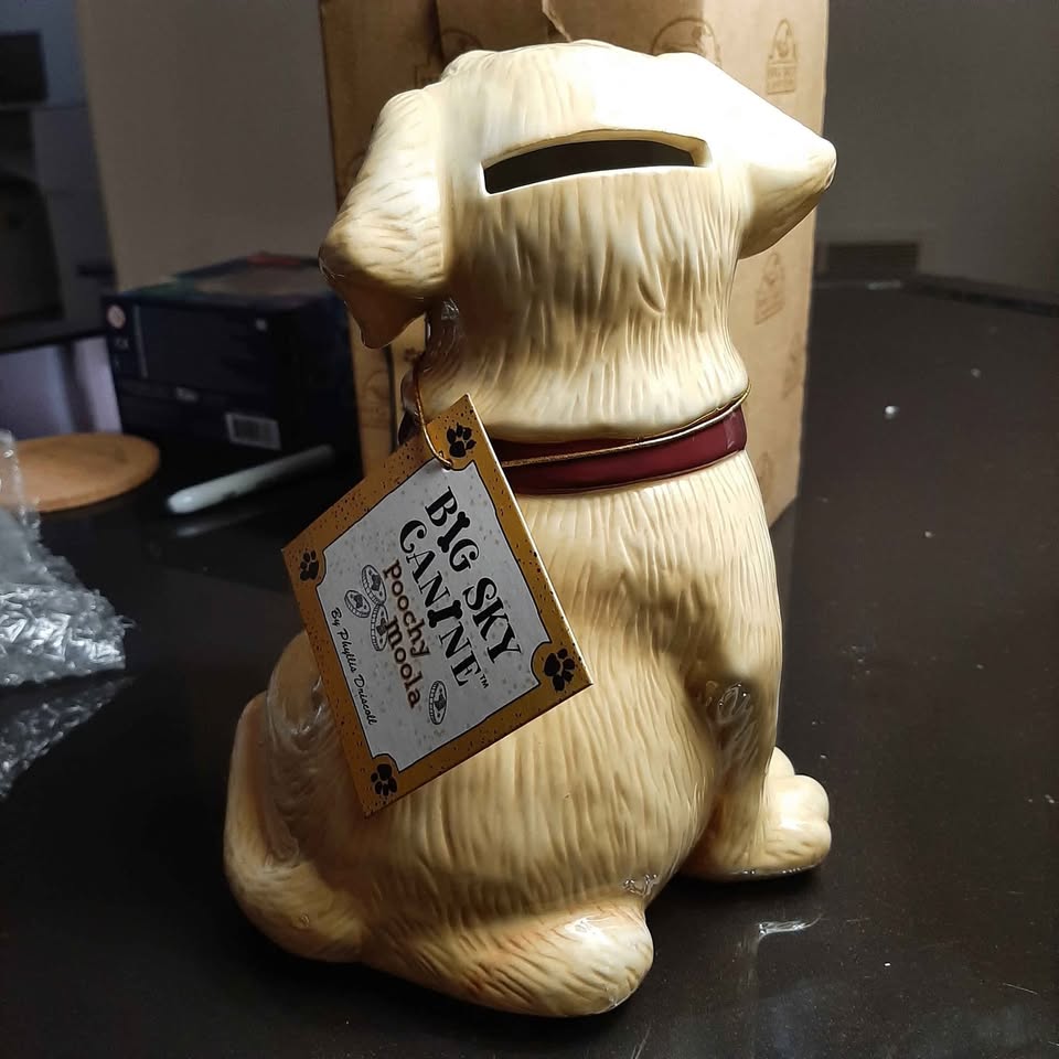 Big Sky K9 yellow lab Labrador dog ceramic bank figurine - photo 4