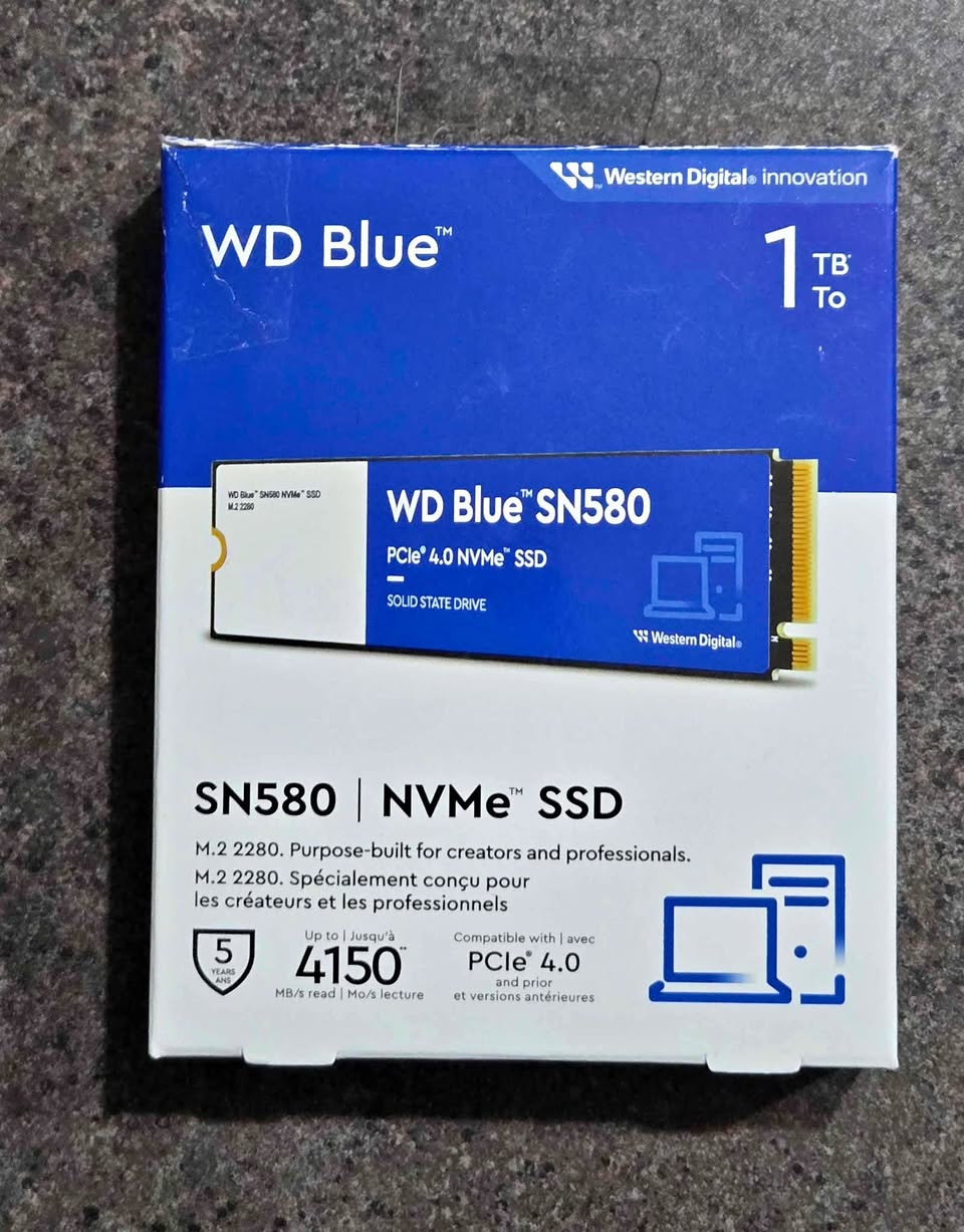 1TB WD Blue SN580 NVMe SSD