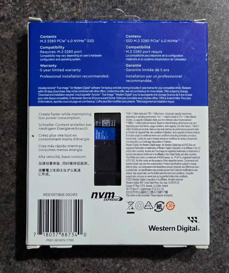 1TB WD Blue SN580 NVMe SSD - photo 2