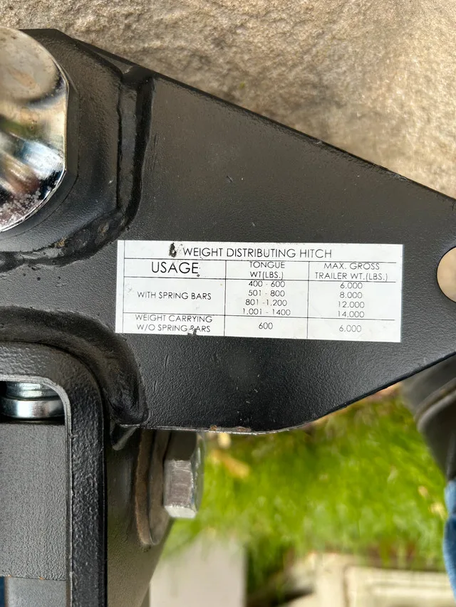 Husky towing weight distribution receiver and sway bars. image indicator(3)