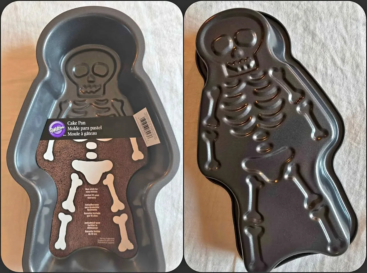 Wilton SKELETON Cake Pan Birthday Party Halloween w/Insert , NEW thumbnail