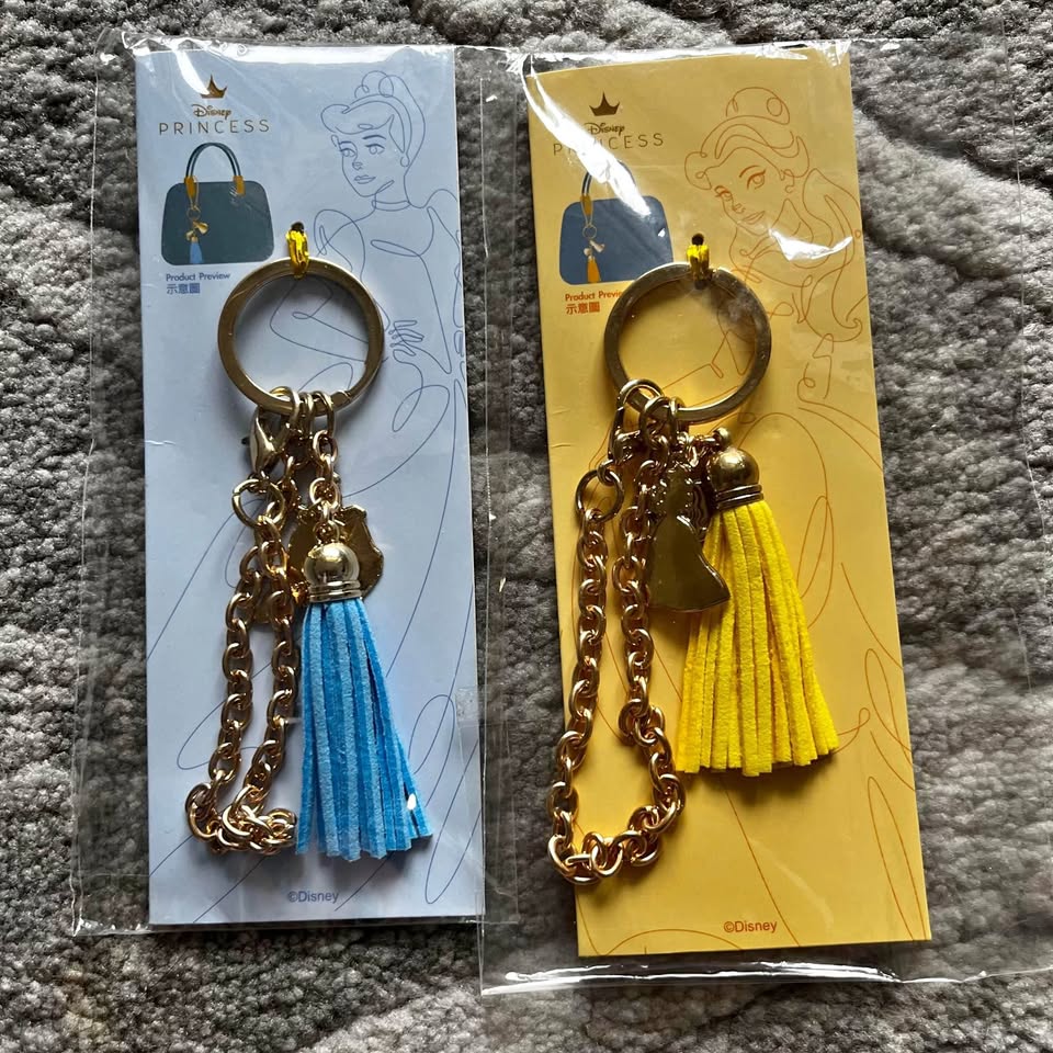 BNWT Disney Princess Belle and Cinderella Key chain Charms