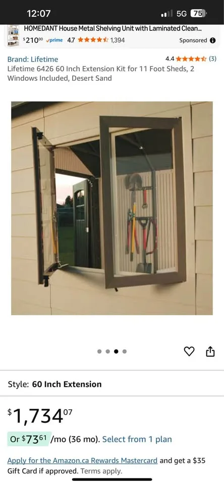 Lifetime 6426 60 Inch Extension Kit for 11 Foot Sheds image indicator(3)