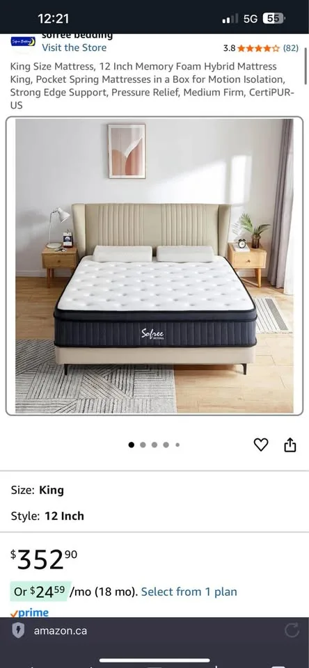 King Size Mattress, 12 Inch Memory Foam Hybrid Mattress image indicator(2)