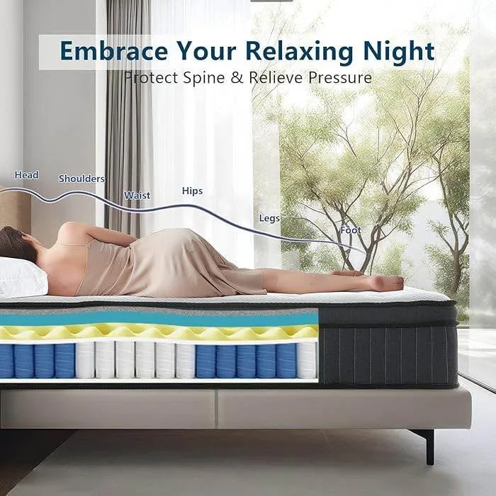 King Size Mattress, 12 Inch Memory Foam Hybrid Mattress image indicator(5)