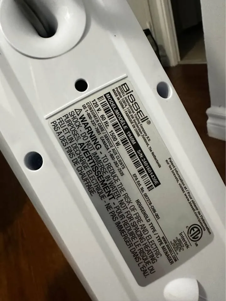 Bissel steam cleaner image indicator(5)