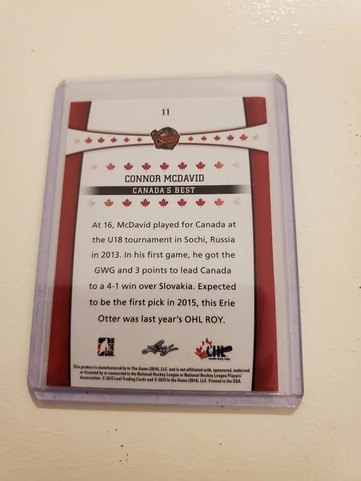 Connor McDavid "Canada's Best" Leaf Rookie Card image indicator(2)