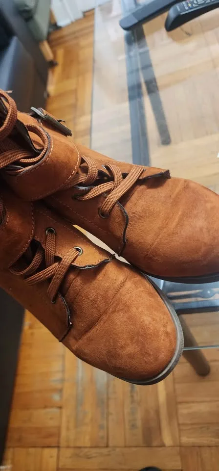 brown suede lace-up ankle boots image indicator(2)