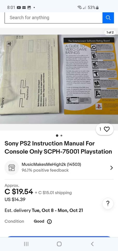 Original Playstation 2 (PS2) Sealed Instruction Manual - photo 3