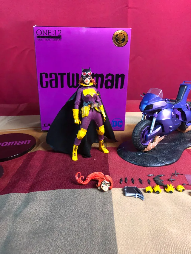 Mezco Batgirl with Batcycle (Custom) thumbnail