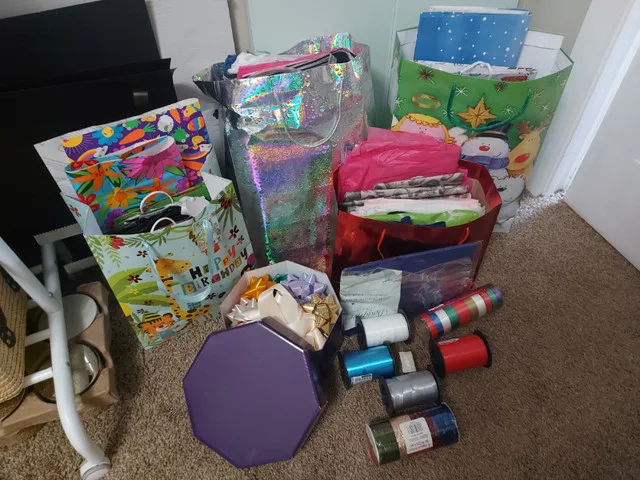 Assorted Christmas & Gift Giving Bags, Ribbons, Bows, and Cards!