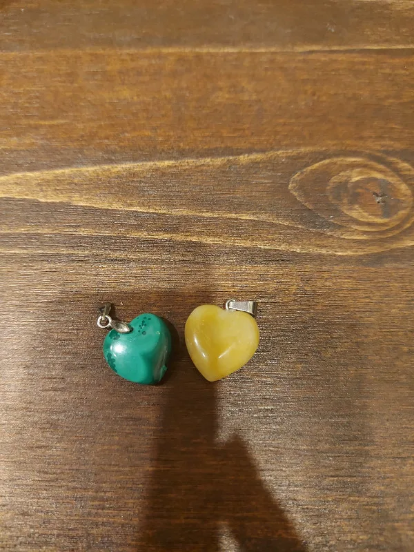 Malachite & Yellow Calcite Pendants