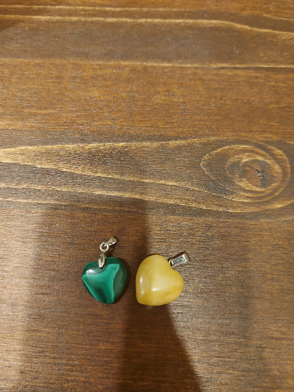 Malachite & Yellow Calcite Pendants - photo 2