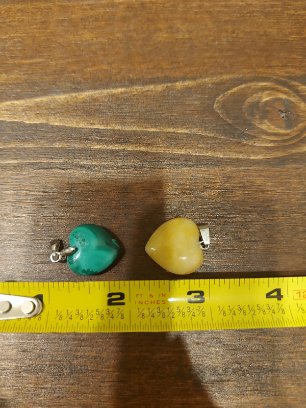 Malachite & Yellow Calcite Pendants - photo 3
