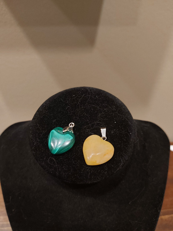 Malachite & Yellow Calcite Pendants - photo 4