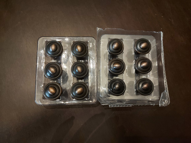 12 Dark Brass Brushed Drawer Knobs