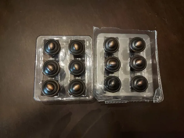 12 Dark Brass Brushed Drawer Knobs