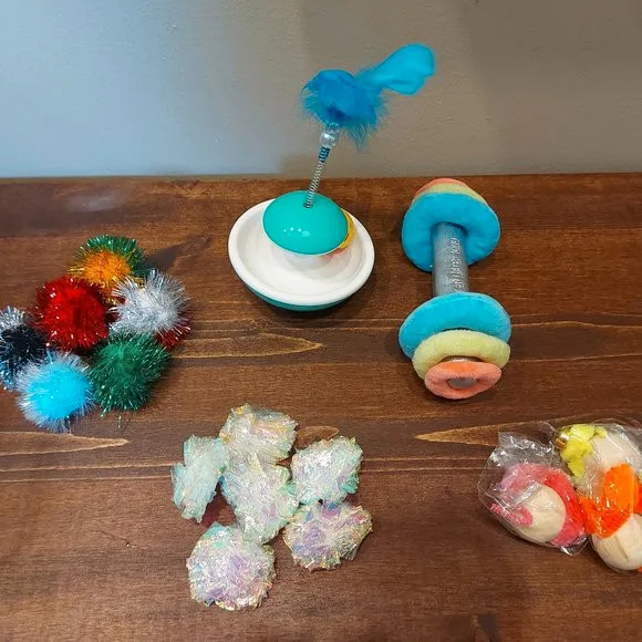 Kitten Toy Bundle - Kicker, Feather Top, worms and Balls!